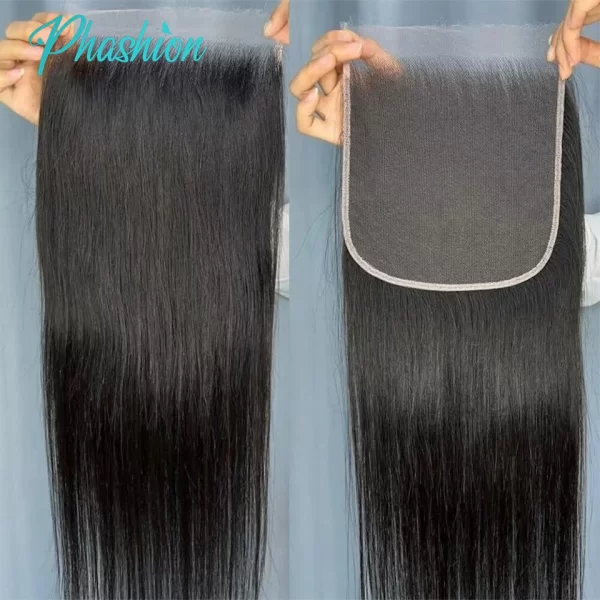 Phashion  HD 13x6 13x4 Lace Frontal Straight Pre Plucked 4X4 5x5 6x6 Swiss Full Closure Only Natural Black 100% Remy Human Hair - Image 4