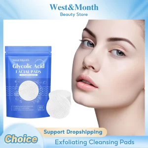 Glycolic Acid Cleansing Pads Acne Remover Brightening Moisturize Glowing Repair Oil Control Exfoliating Facial Sponges Skin Care