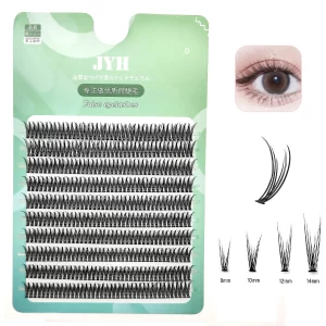 ADIYA 390PCS Diy Natural Cluster Eyelashes High Quality Fish Tail Silk False Eye Lashes  Dovetail Fly Eyelash Extensions Makeup