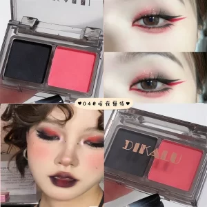 Waterproof Red Black Eyeshadow Palette Makeup Lasting Easy To Color Matte Eye Shadow Pressed Glitter Eyeshadow Korean Cosmetics